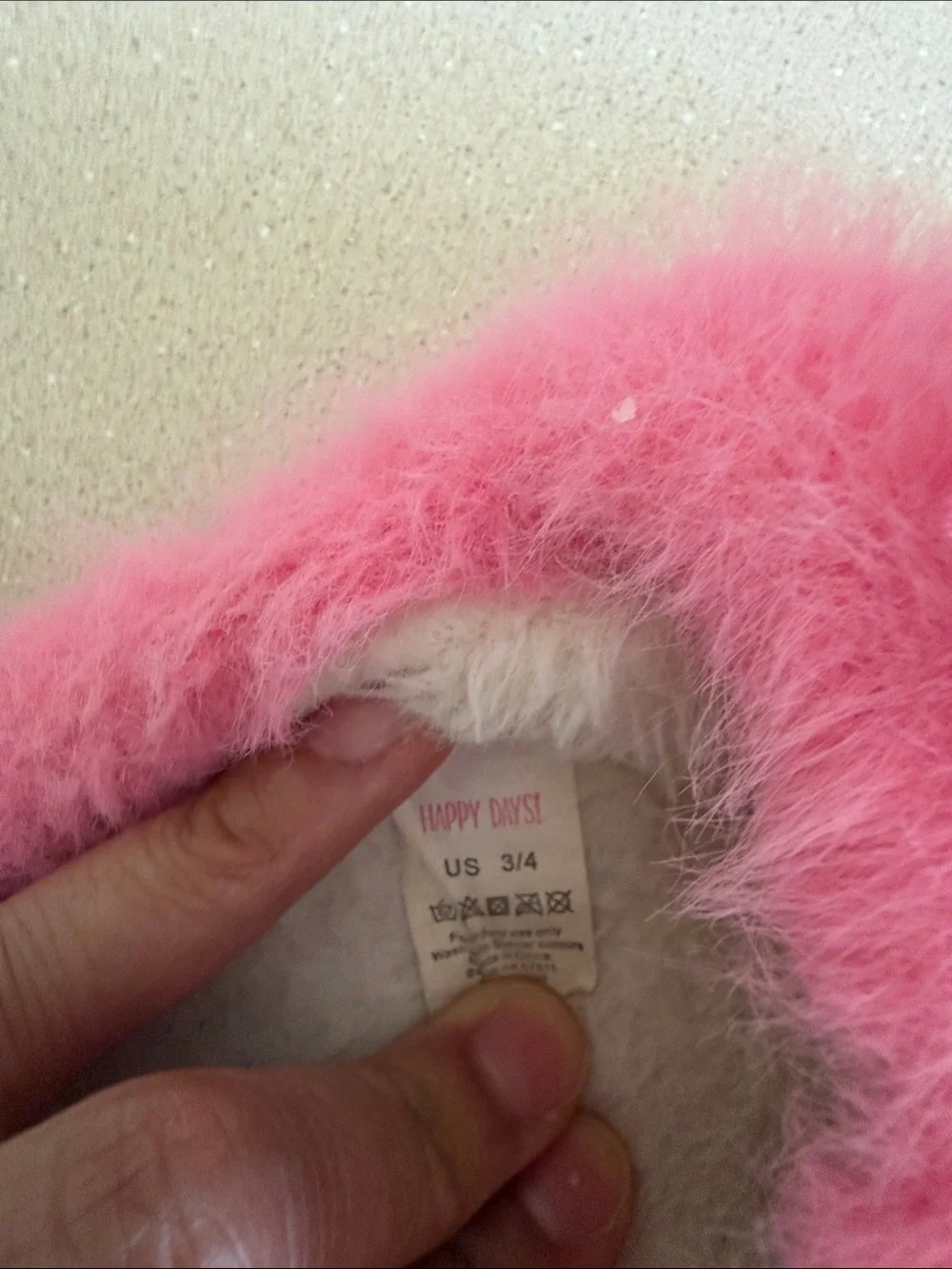 Girls Pink Bow Fuzzy Slippers - Cozy Plush Indoor Shoes